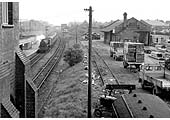 Looking towards London as the 12:30pm SO Rugby to Nottingham train arrives at the down platform