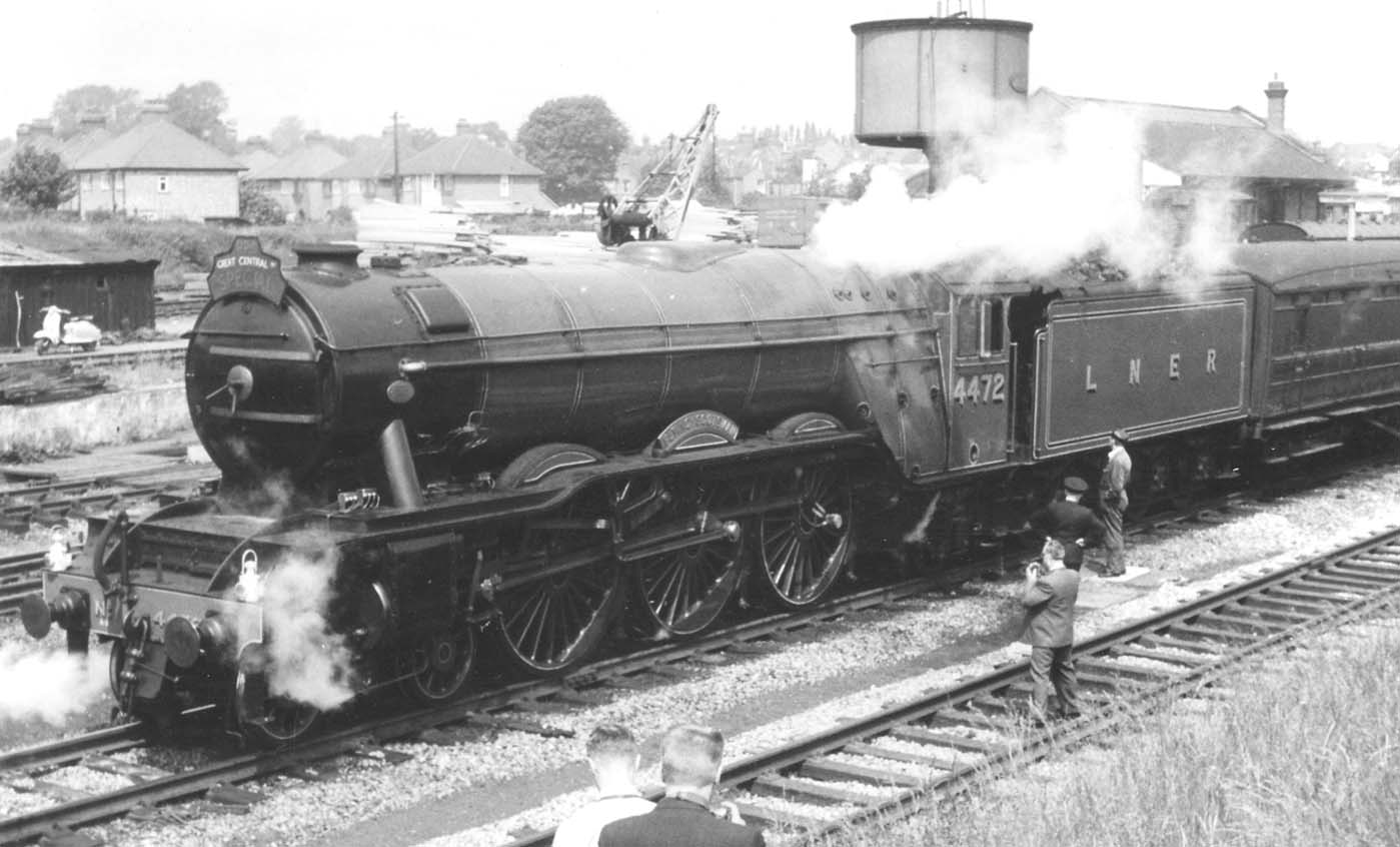 LNER Flying Scotsman' pauses at Rugby Central with an up special excursion from Sheffield on 15th June 1963