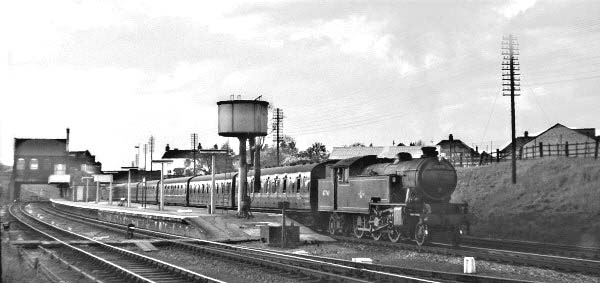 British Railways built L1 2-6-4T No 67741 has just arrived with the evening Nottingham Victoria to Rugby Central local passenger service