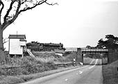 Looking eastwards as a clean ex-LMS 5MT 4-6-0 No 45417 sweeps southward past Staverton Road Cabin