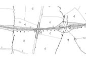 An 1899 Ordnance Survey Map of Staverton Road Signal Cabin showing the route just after the GC opened