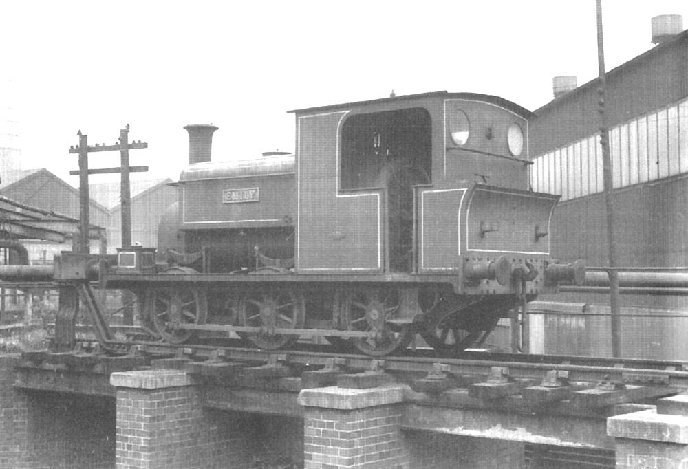 0-6-0ST 'Emily' stands on elevated track at the Austin Works in the early 1950s