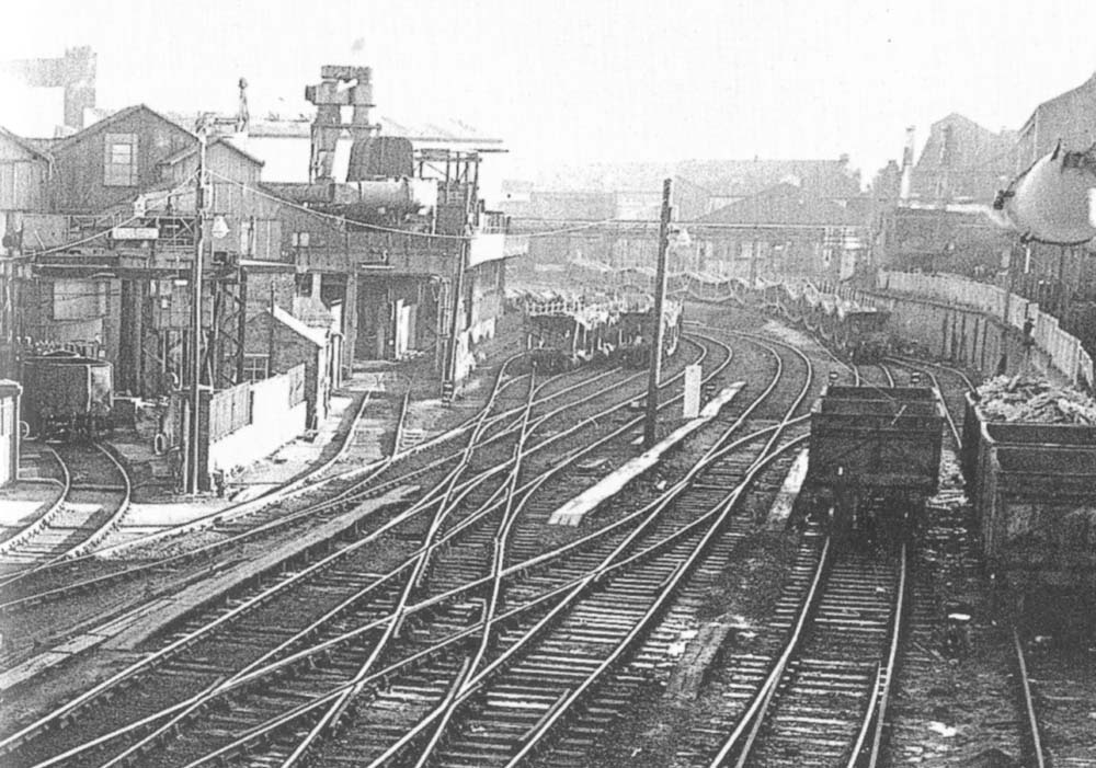 A 1960s photograph of the scissors crossing which dominated the two tracks of the Halesowen Joint Railway