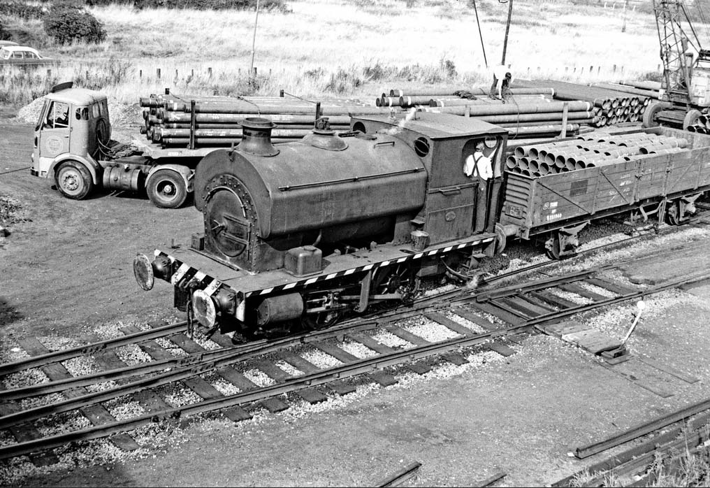 Fourth of seven views of Peckett 0-4-0ST No 2119 shunting in Bromford Tube's sidings in the early 1960s