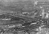 Aerial view of the BSA Works sandwiched between the GWR and the Grand Union Canal seen from the South west