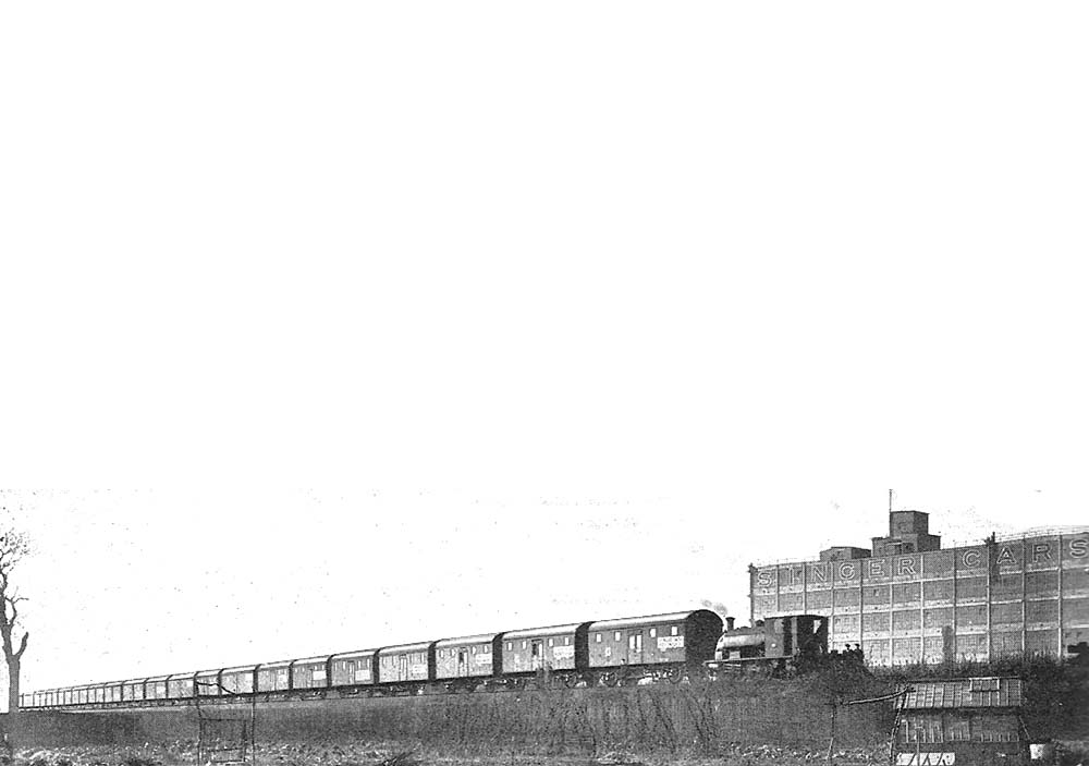 Aerial view of the BRC & WC works  showing the Great Western Railway cutting through the middle of the site