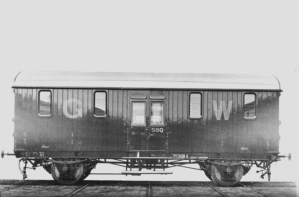 Covered carriage truck (telegraphic code PYTHON) No 580 of lot 1238 seen here when built in 1914