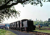 No 14 and the railtour train have reached the warehousing and wharf area on the east side of the canal and railway