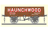 View of a coloured diagram showing the livery of Haunchwood Colliery's 5-plank wagon