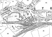 View of the map showing the layout of Haunchwood Colliery,  its buildings and the many sidings circa 1924