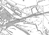 View of the map showing the layout of Haunchwood Colliery,  its buildings and the many sidings circa 1924
