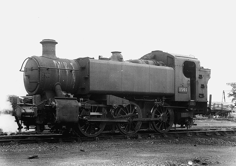 British Railways built 0-6-0T No 1501 is seen in steam whilst standing on the roads outside of Coventry Colliery's shed