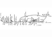 A schematic drawing showing the stations and a variety of works sidings which connected with the Nuneaton branch line