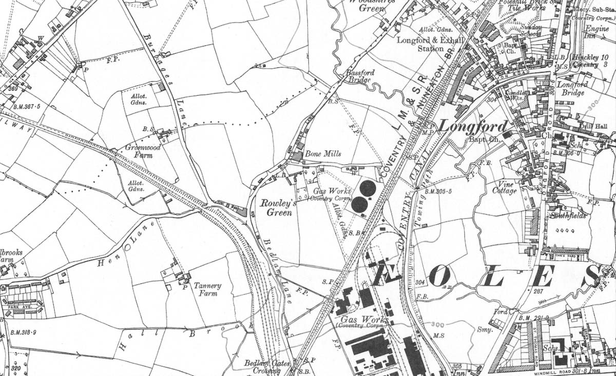 Coventry Gas Works Ordnance Survey Map revised 1923 dated 1926 showing