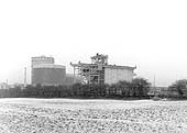 A distant view across to the old coking plant with Coventry Gas Work's Gasometers to the rear in the Winter of 1971