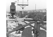 Detailed close up of the level crossing gates at Bedlam Lane looking north towards Nuneaton