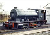 Peckett 0-4-0ST, Works No 2085, is seen standing in front of the locomotive shed on 8th April 1972
