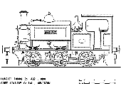 Drawing of the side elevation of Hunslet No 498 from dimensions taken from the locomotive in February 1964