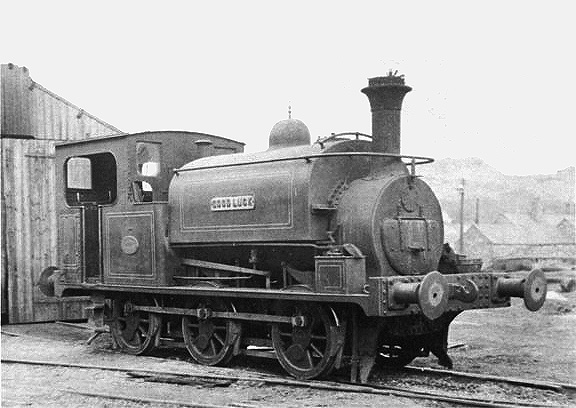 View of 0-6-0ST Hunslet No 498 'Goog Luck' complete with original pattern smokebox door at Clara pit on 30th March 1956
