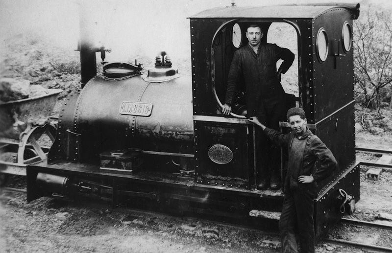 Peckett 0-6-0ST 'Liassic' is seen posed for the camera in between moving hoppers at Southan Cement Works