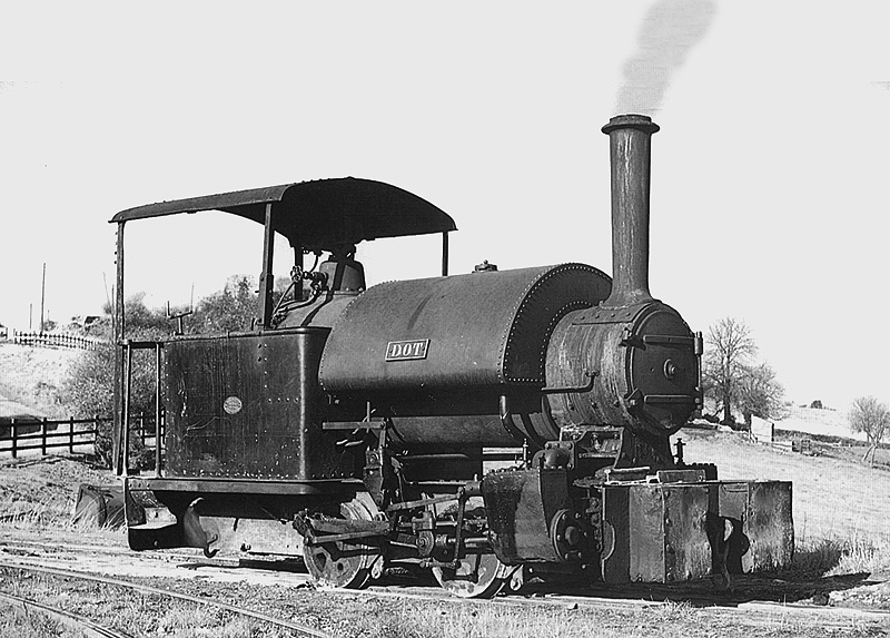 Bagnall 0-4-0ST Works No 2214 is seen between workings at Man-Abell Quarries in Hartshill circa 1951