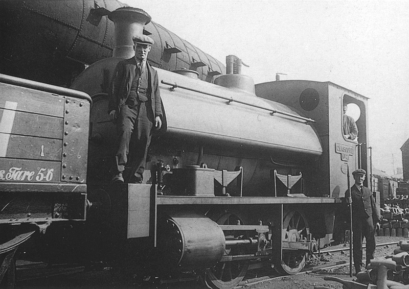 Kerr & Stuart Works 0-4-0ST No 4226 is seen shunting open wagons at Gibbs & Canning's yard in Glascote