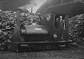 Peckett 0-6-0ST 'Triassic' is seen standing alongside the coal point at Southam Cement Works
