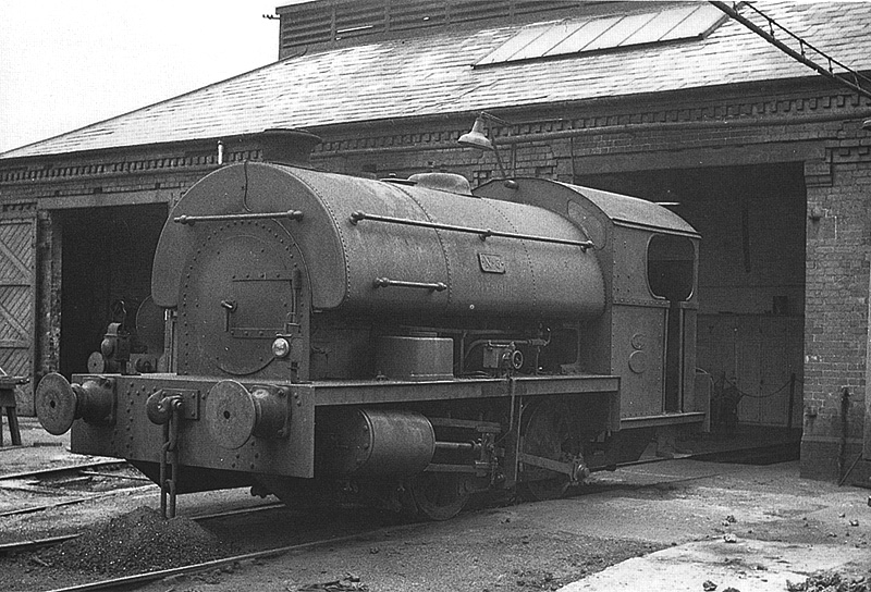 Peckett 0-4-0ST Works No 2058 is seen standing outside the engine shed at Windsor Street Gas Works