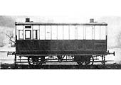 A four-wheel standard gauge passenger brake van built by Joseph Wright & Sons for the Birkenhead service
