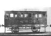A four-wheel standard gauge First Class carriage built for the Shrewsbury & Chester Railway by Joseph Wright & Sons