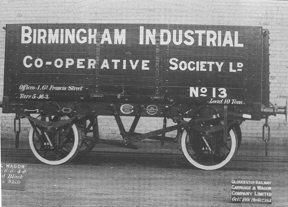 Wagon No 13 built by the Gloucester RC&WCo in 1901 and lettered for the then Industrial Co-operative Society