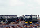 MOD No 9122 a four-wheel personnel transport Railcar built by Baguley-Drewry in 1975 stands in the sidings