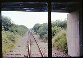 Looking east from the observation saloon as the train passed under the former A41 bridge at Burton Dassett