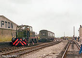 Army 254 is seen running around the observation saloon at the former SMJ platform at Fenny Compton