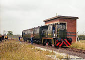 Army 254 is preparing to depart from Burton Dassett with the Industrial Railway Society's special train