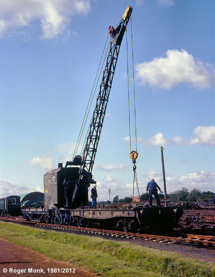 A steam rail crane used for PW work in the Depot, seen in 1981