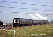 Two views of the 1972 Railtour train running round the Depot loop line