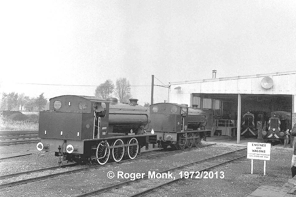 Both steam locomotives outside the loco shed