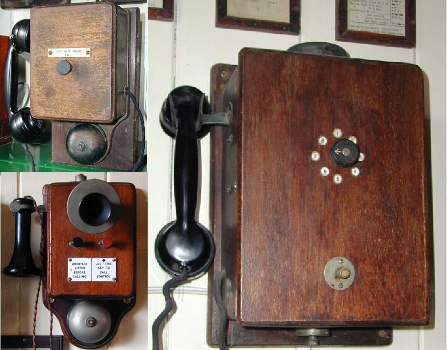 Three different Great Western Railway telephones used at locations on Omnibus circuits