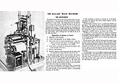 Photograph of a Hallade Recorder and an extract from a 1934 London Midland and Scottish Railway handbook
