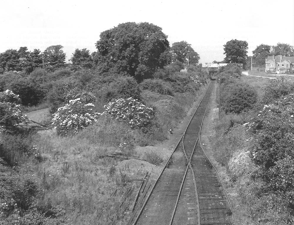 A view from the footbridge towards Newdigate Colliery with the Coventry to Nuneaton Road bridge in the distance