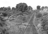 A view from the footbridge towards Newdigate Colliery with the Coventry to Nuneaton Road bridge in the distance