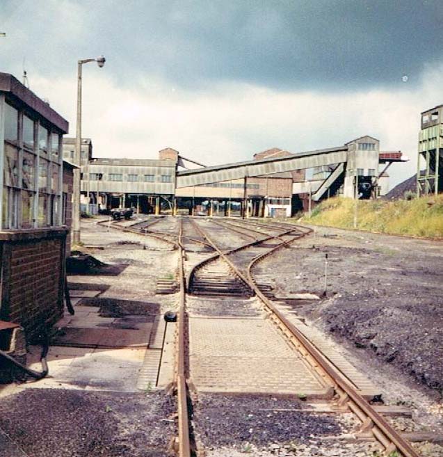 Looking from the rail weigh bridge towards Newdigate Colliery screens just after the colliery closed in 1982