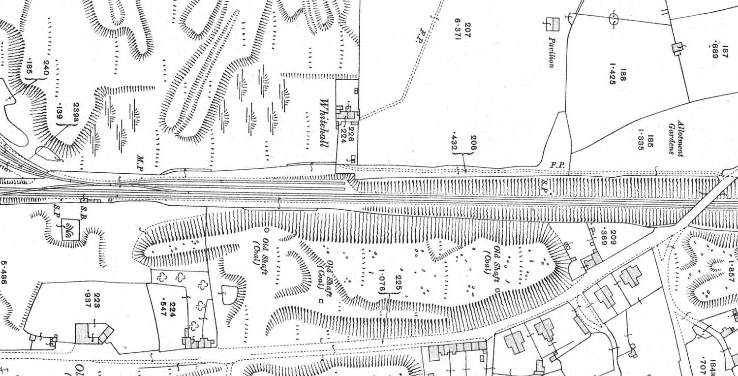 A 1912 Ordnance Survey Map of the Exchange Sidings and Newdigate Siding Signal Cabin and headshunt sidings