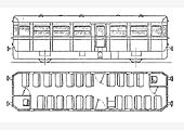 Schematic drawing showing Railcar No 2, the Motor Third, with seating capacity for forty-five people
