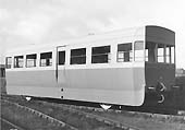 View of the left hand side of No 79741, the Prototype Trailer Third Railcar, with skirt hiding the wheels