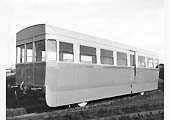 View of the right hand side of No 79741, the Prototype Trailer Third Railcar, with skirt hiding the wheels