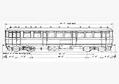 A side elevation drawing of the 1911 experimental two 105 hp Daimler sleeve-valve engined Daimler Railcar