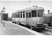 The Daimler experimental railcar at Blisworth station shortly before the outbreak of the First World War