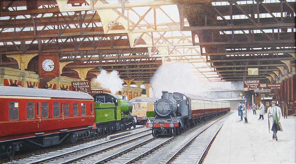 British Railways built 4-6-0 78xx class No 7827 'Lydham Manor' arrives at Snow Hill with the 09:10 from Barmouth on 21st August 1965